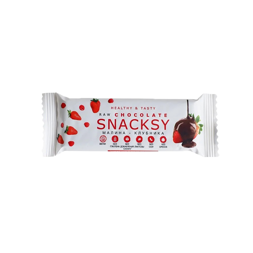 Батончик Raw Chocolate с ягодами Snacksy, 55 гр